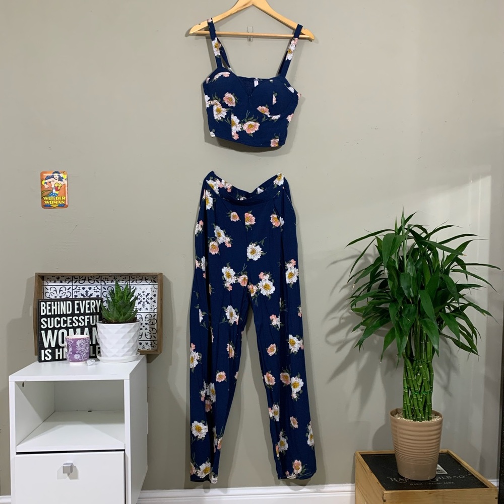 Two Piece Floral Jumpsuit